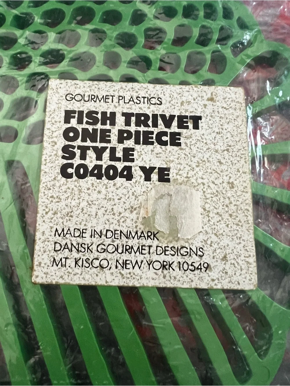 NEW Dansk Gourmet Designs Melamine Fish Trivet Style CO404YE Denmark Rare Green